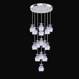 Restaurang 15 Head Of Modern Simple Crystal Pendant