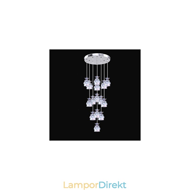 Restaurang 15 Head Of Modern Simple Crystal Pendant