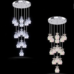 Restaurang 15 Head Of Modern Simple Crystal Pendant