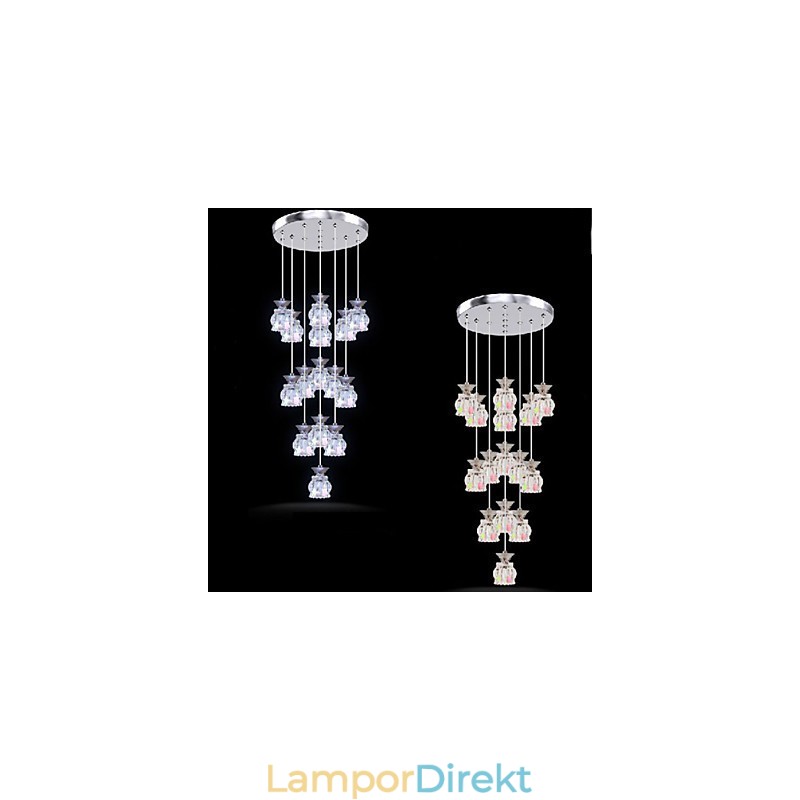 Restaurang 15 Head Of Modern Simple Crystal Pendant