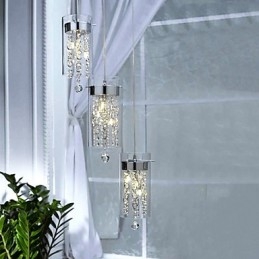 Konstnärlig Kristallhängande Ljus Med Glasskärmar