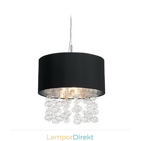 Modern Taklampa Med 7 Lampor Och Trumskärm I Svart Tyg (Bas) Modern Taklampa Med 7 Lampor Och Trumskärm I Svart Tyg (Bas)