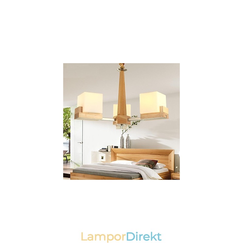 Ek Pendellampa Tre Lampor Ek Och Glas