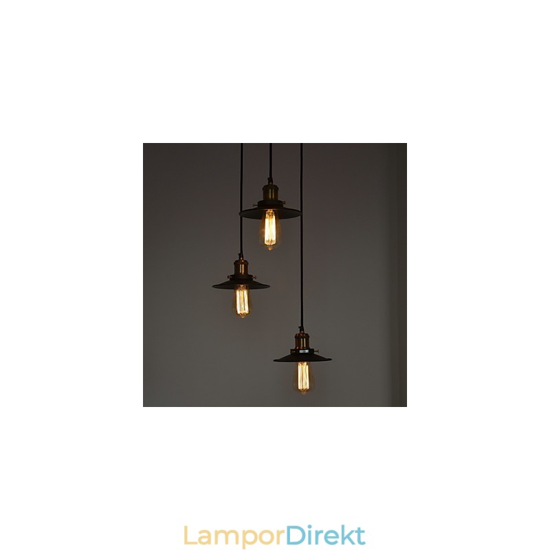 Vintage 3 Ljushänge I Järnskärm