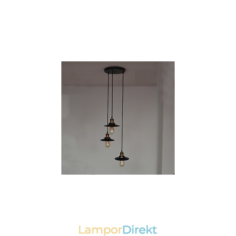 Vintage 3 Ljushänge I Järnskärm