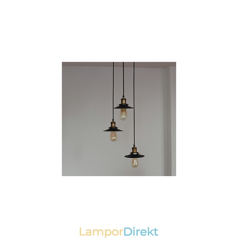 Vintage 3 Ljushänge I Järnskärm