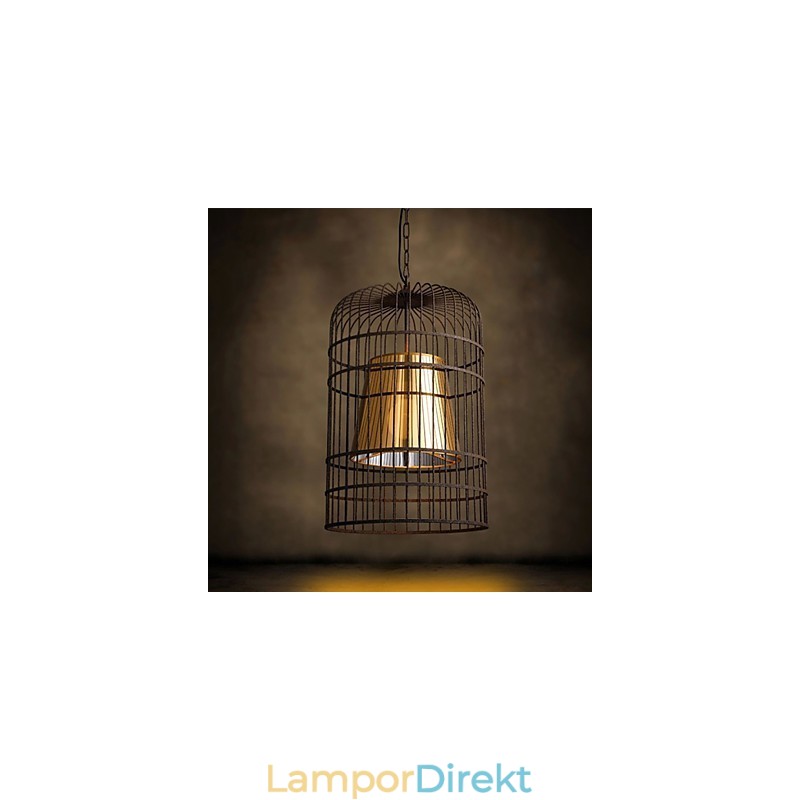 Ljuskrona Rustic Lodge Drum Metal