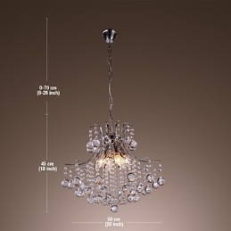 Modern Och Modern Kristall I Mini Stil Galvaniserad Metall Taklampa