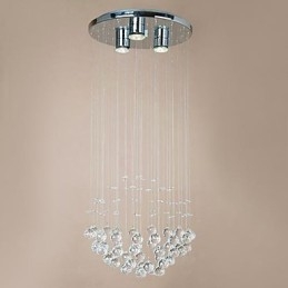 Modern 3 Light Flush Mount Med Kristallpärlor