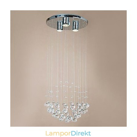 Modern 3 Light Flush Mount Med Kristallpärlor Modern 3 Light Flush Mount Med Kristallpärlor