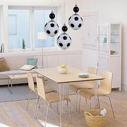 Klassisk Modern Fotboll Rund Taklampa 3 Lampor