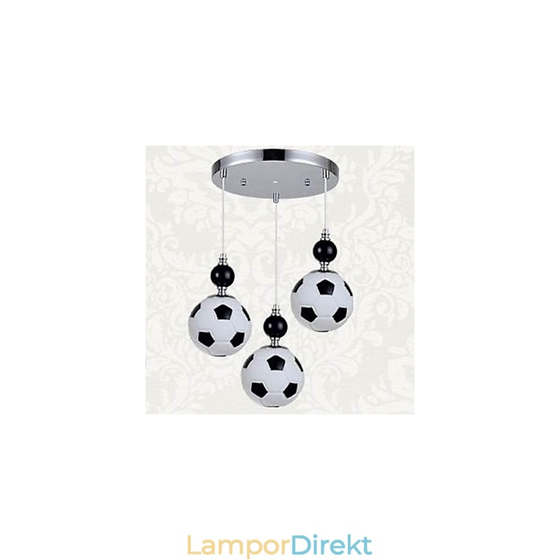 Klassisk Modern Fotboll Rund Taklampa 3 Lampor