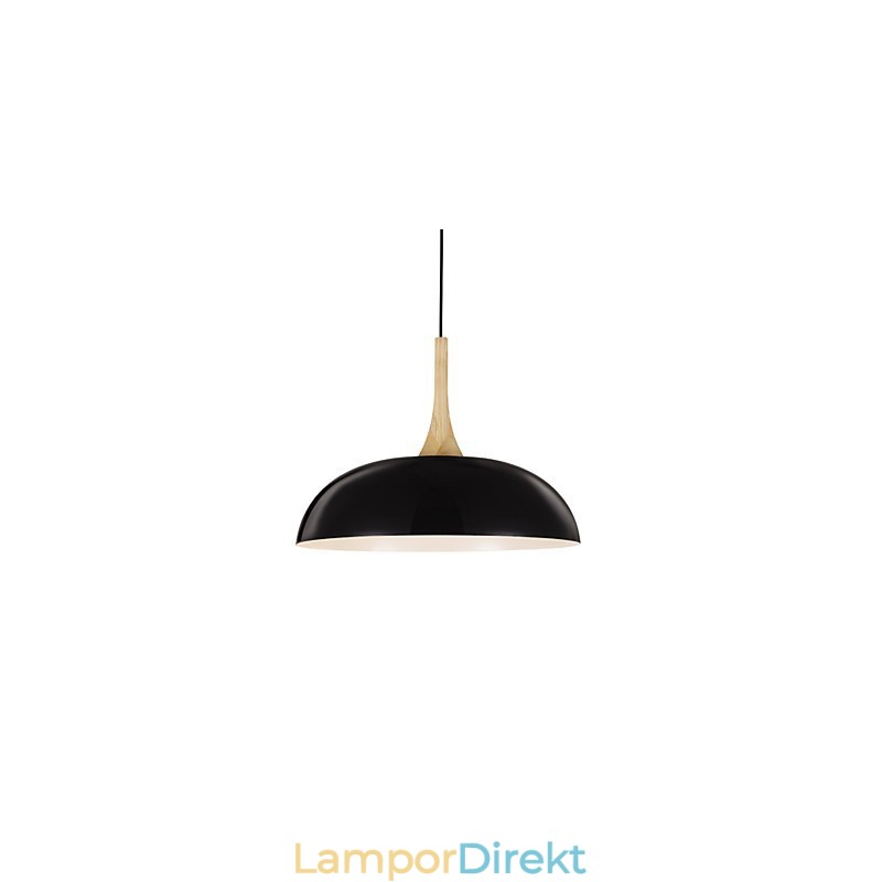 Mini Artistic Pendellampa 1 Ljus Modern Enkelhet Svart Vit Finish Aluminium & Wooden Droplight