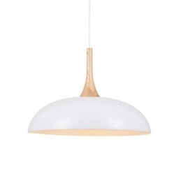Mini Artistic Pendellampa 1 Ljus Modern Enkelhet Svart Vit Finish Aluminium & Wooden Droplight