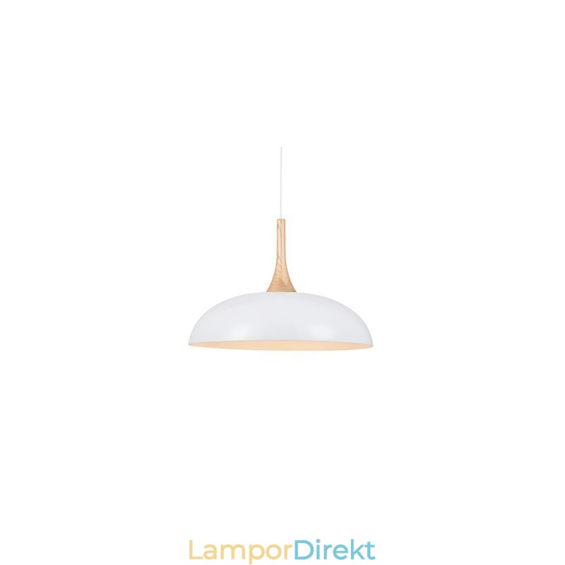Mini Artistic Pendellampa 1 Ljus Modern Enkelhet Svart Vit Finish Aluminium & Wooden Droplight