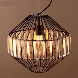 Vintage Smidesjärn Fågelbur Crystal Ljuskrona Ljuskrona