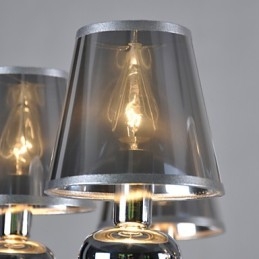 Vintage Ljuskrona 6 Ljus Klassisk Tyg Metallmålning