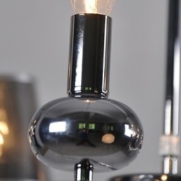 Vintage Ljuskrona 6 Ljus Klassisk Tyg Metallmålning
