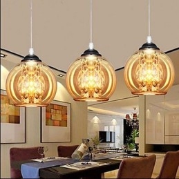 Glaskula Hängande Lampa Tre