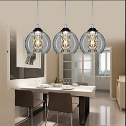 Glaskula Hängande Lampa Tre
