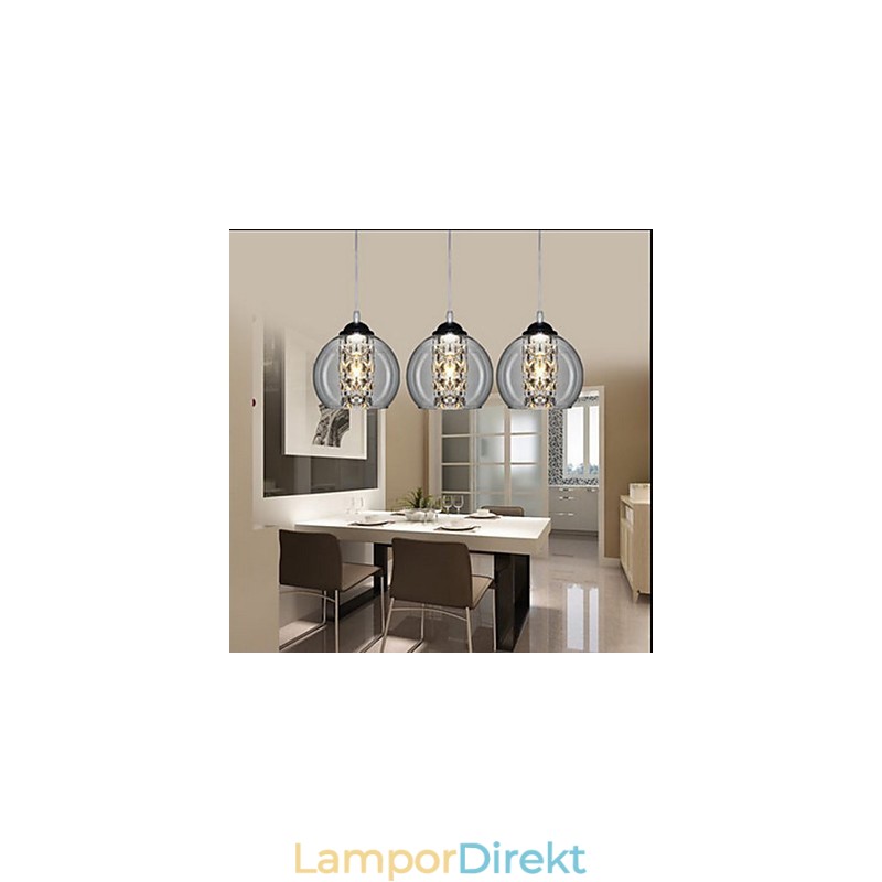 Glaskula Hängande Lampa Tre