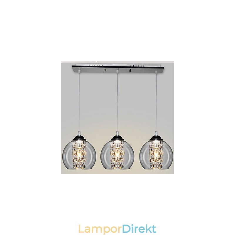 Glaskula Hängande Lampa Tre