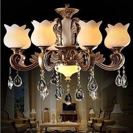 European Crystal Pendellampa Och Lyxig Lampa
