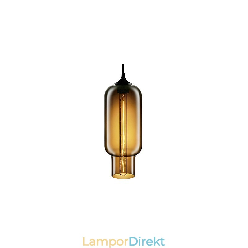 70W Modernt Glas Taklampa I Brun Bubbla Design