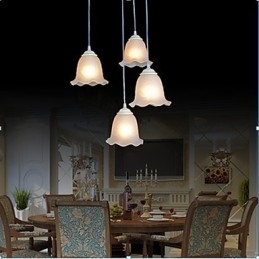 Pendel Fyra Ljus Vit European Retro Classic