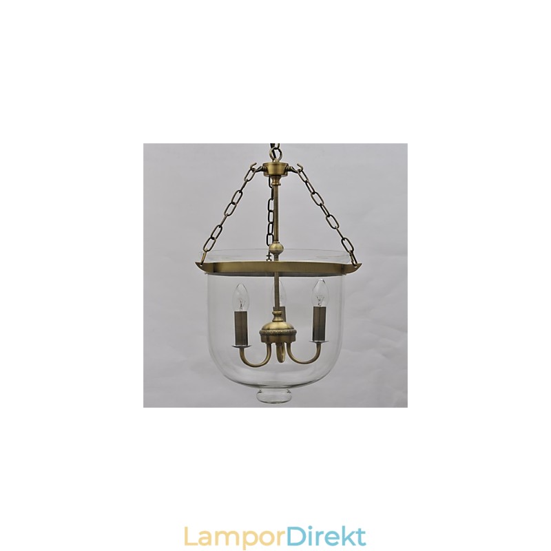 Amerikanskt Land Vintage Ljuskrona I Glas Av Tempelklocka