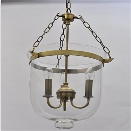 Amerikanskt Land Vintage Ljuskrona I Glas Av Tempelklocka