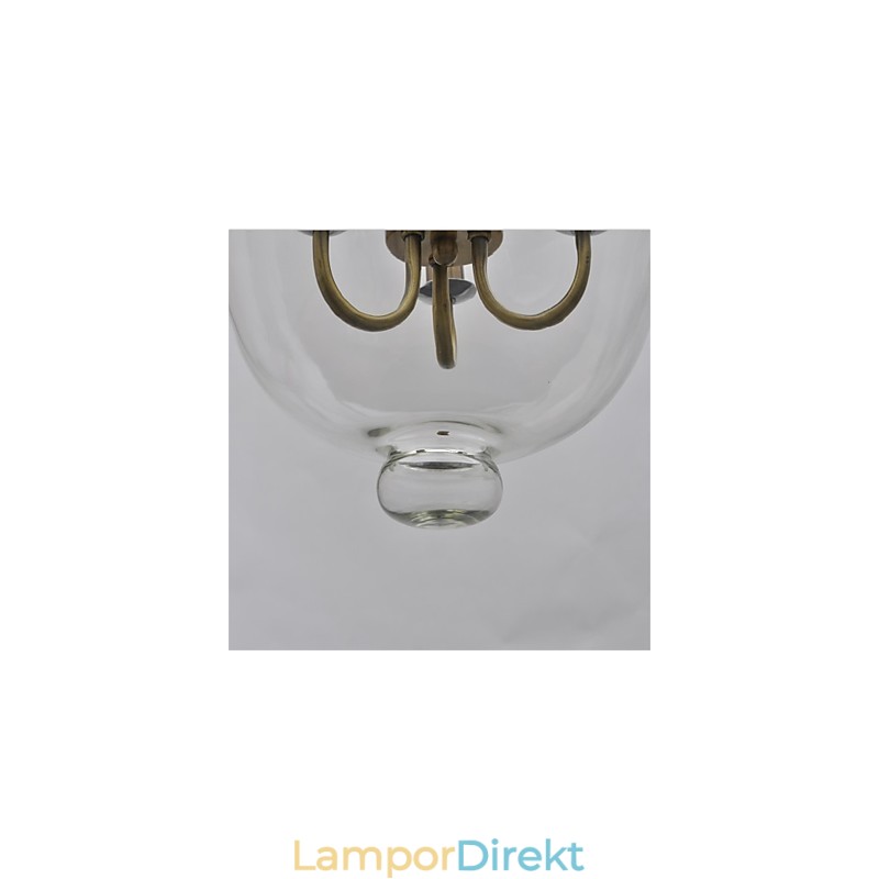 Amerikanskt Land Vintage Ljuskrona I Glas Av Tempelklocka