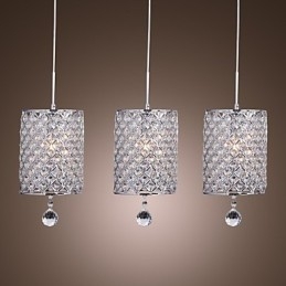 Modern Och Modern Kristallkrom Metall Taklampa