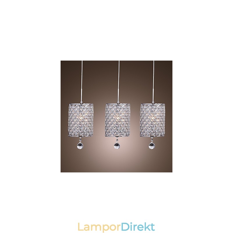 Modern Och Modern Kristallkrom Metall Taklampa