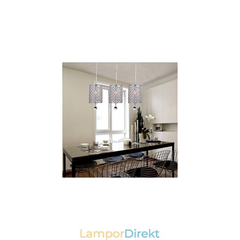 Modern Och Modern Kristallkrom Metall Taklampa