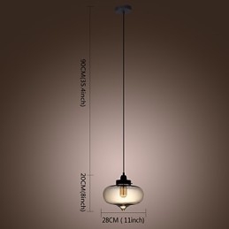 Transparent Glashängande Ljus I Brun Bubbeldesign