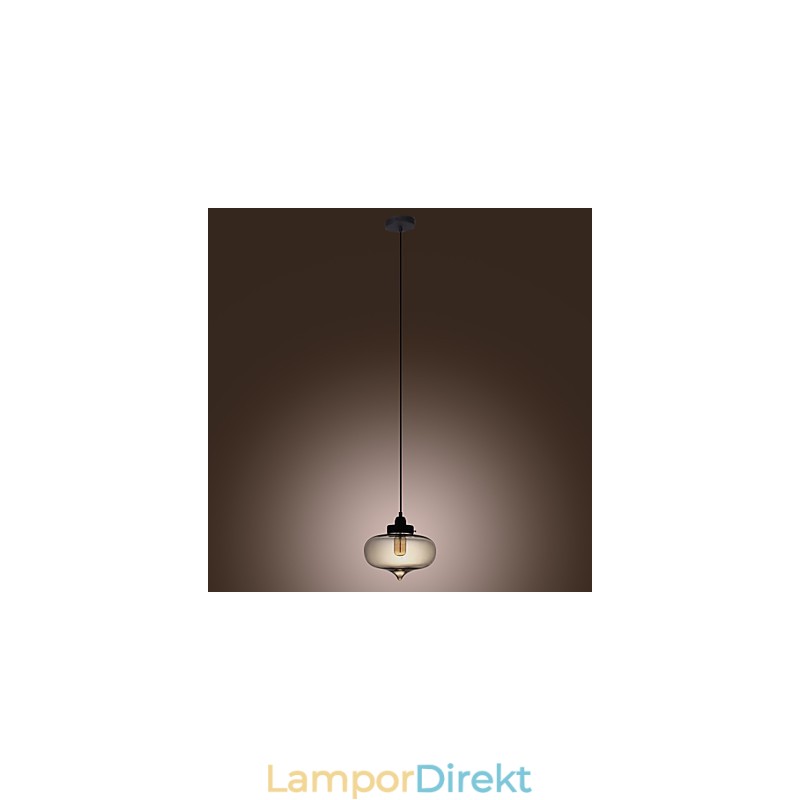 Transparent Glashängande Ljus I Brun Bubbeldesign