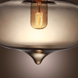 Transparent Glashängande Ljus I Brun Bubbeldesign