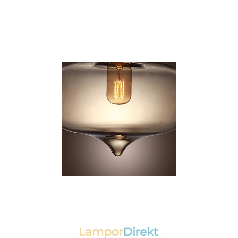 Transparent Glashängande Ljus I Brun Bubbeldesign