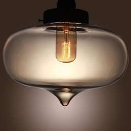 Transparent Glashängande Ljus I Brun Bubbeldesign