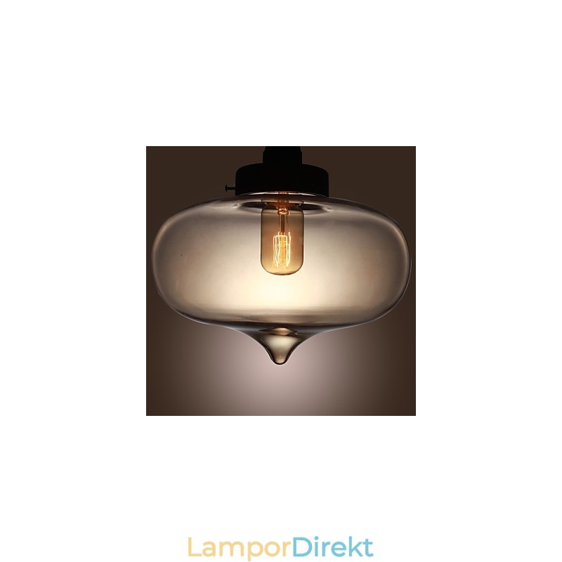 Transparent Glashängande Ljus I Brun Bubbeldesign