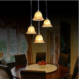 Pendel Fyra Ljus Brons European Retro Classic
