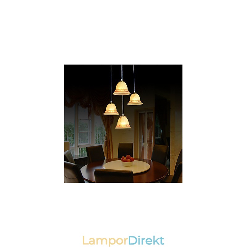Pendel Fyra Ljus Brons European Retro Classic