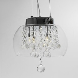 Konstnärlig 4 Ljus Kristall Taklampa Med Glasskärm