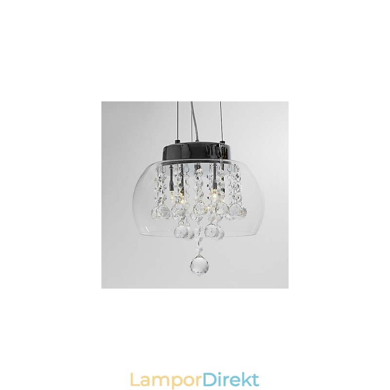 Konstnärlig 4 Ljus Kristall Taklampa Med Glasskärm
