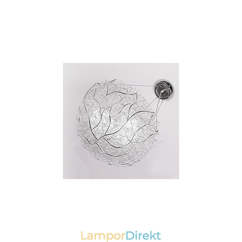 Modern Samtida Hänglampa I Silvermetall