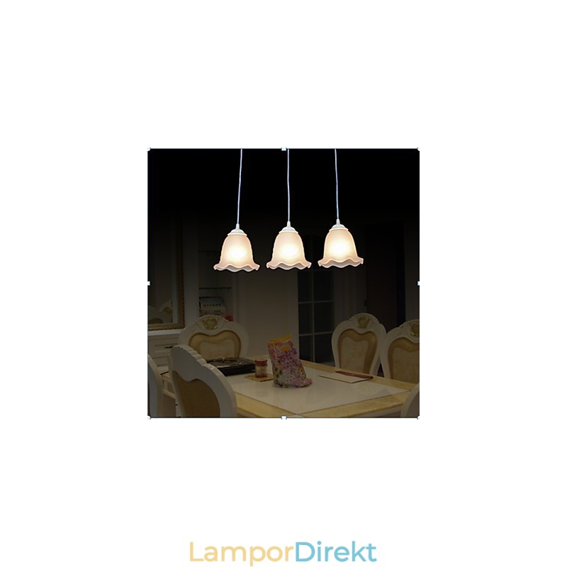 Pendel Tre Lampor Vit European Retro Classic