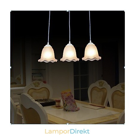 Pendel Tre Lampor Vit European Retro Classic Pendel Tre Lampor Vit European Retro Classic