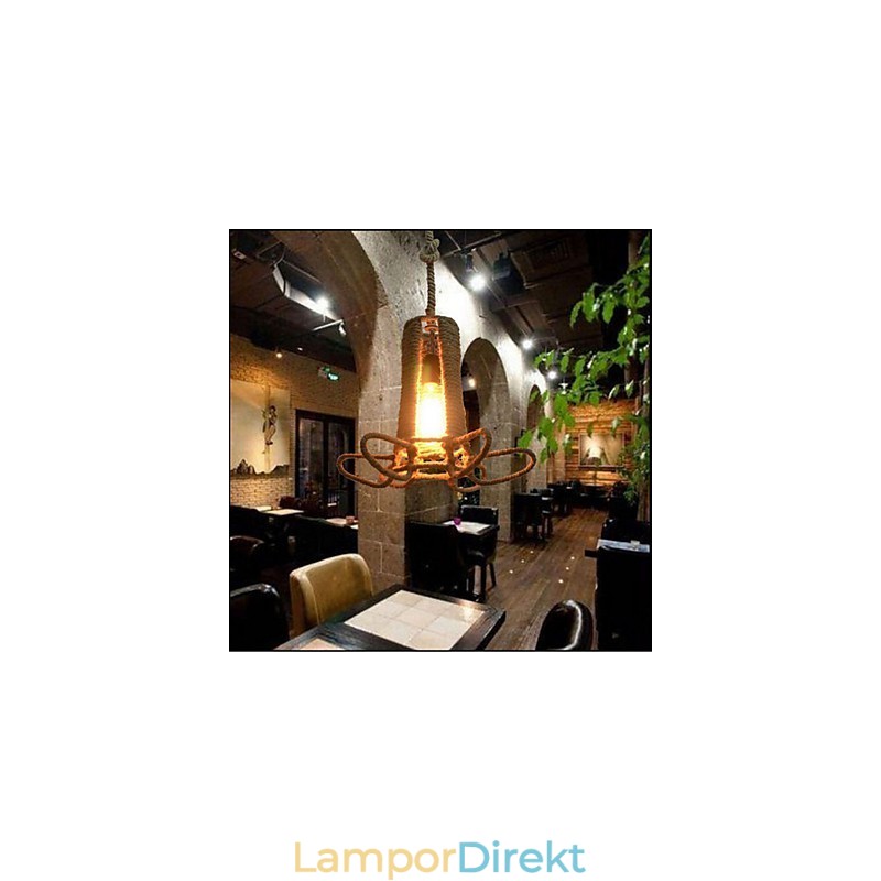 Nordamerikansk Typ Lantlig Industrihampa Retro Ljuskrona I Smidesjärn