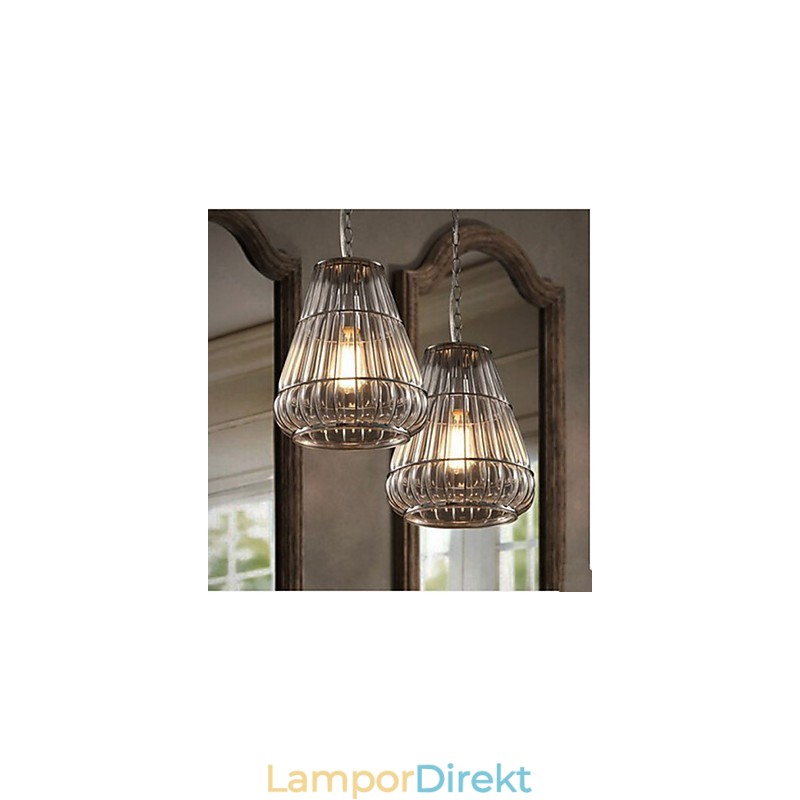 American Style Glas Pendellampa Industrial Wind Cafe
